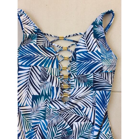 Bleu Rod Beattie Swim One Piece Swimsuit Lace Up Swimwear - Picture 2 of 9